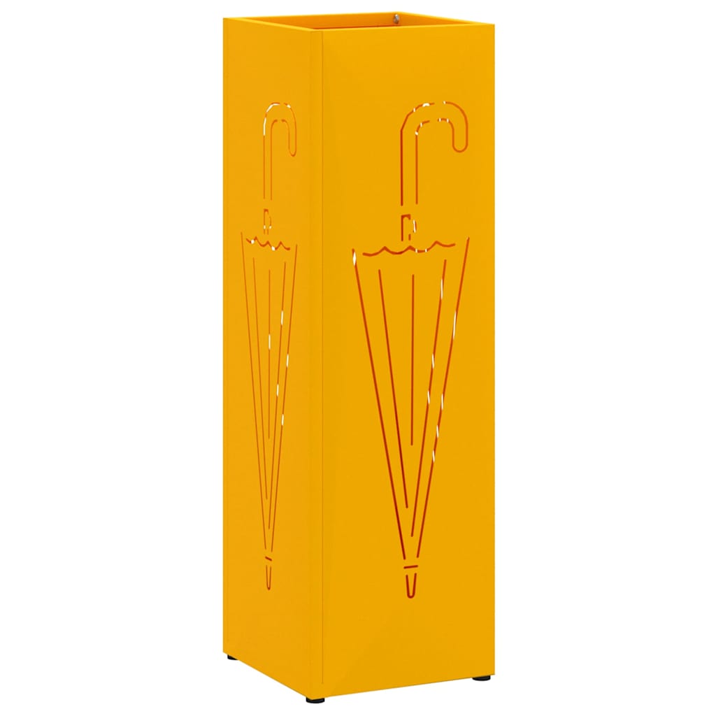 vidaXL Stojak na Parasol Deszczowy Musztardowy 15,5 x 15,5 x 49 cm