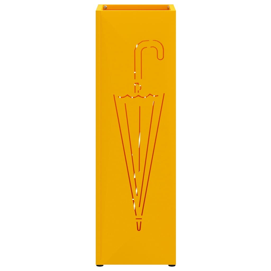 vidaXL Stojak na Parasol Deszczowy Musztardowy 15,5 x 15,5 x 49 cm