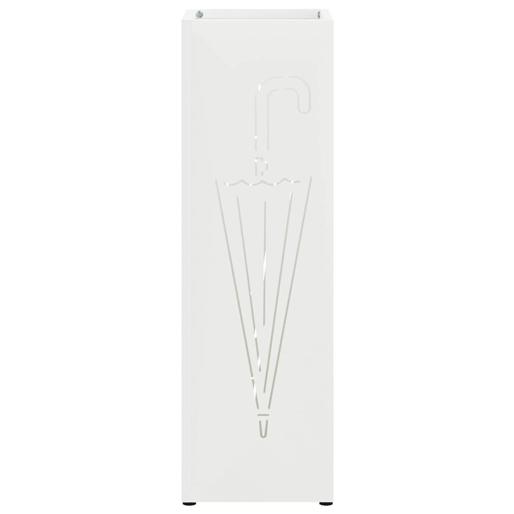 vidaXL Stojak na Parasol Deszczowy Biały 15,5 x 15,5 x 49 cm Stal
