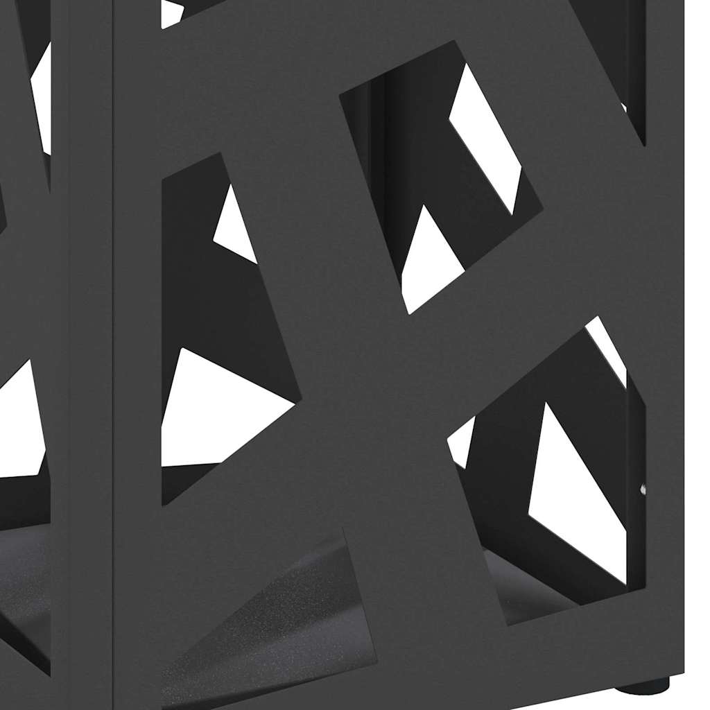 vidaXL Stojak na Parasol Deszczowy Czarny 15,5 x 15,5 x 49 cm Stal