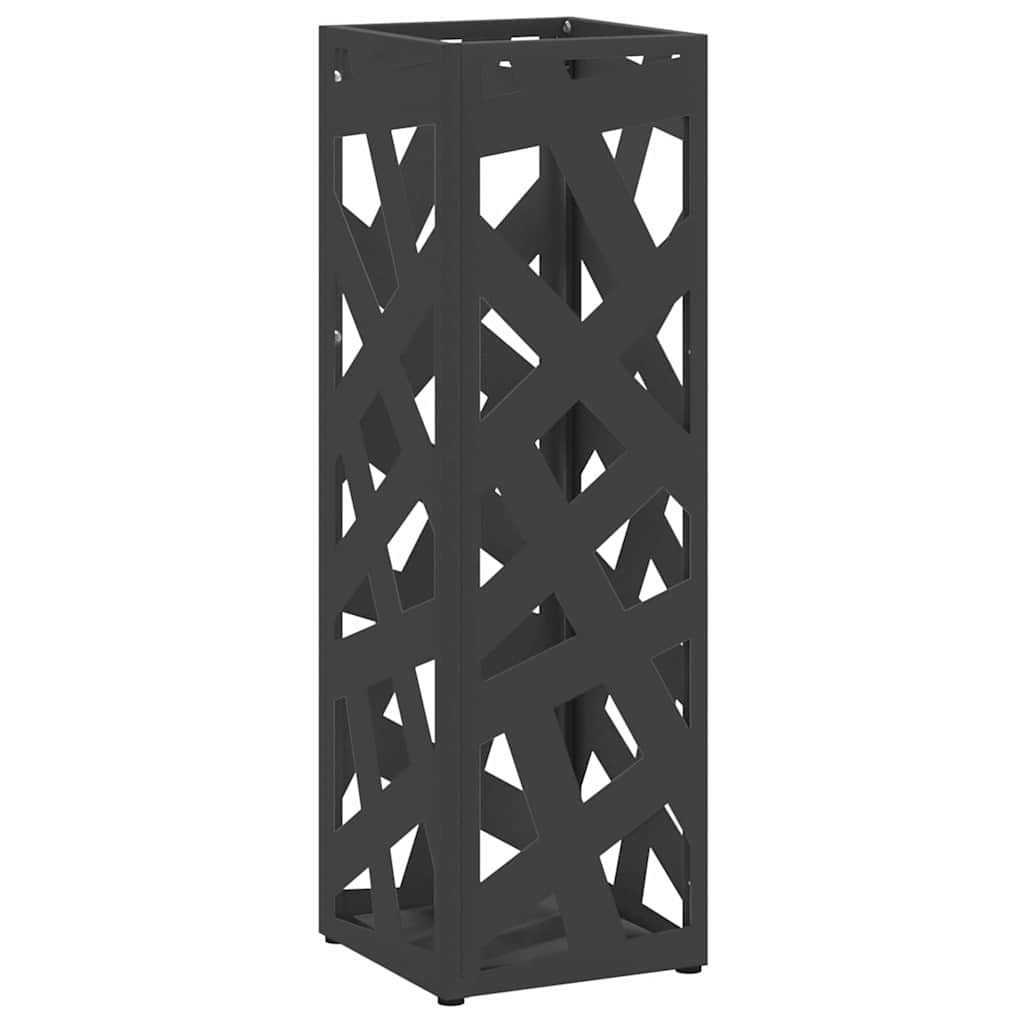 vidaXL Stojak na Parasol Deszczowy Czarny 15,5 x 15,5 x 49 cm Stal