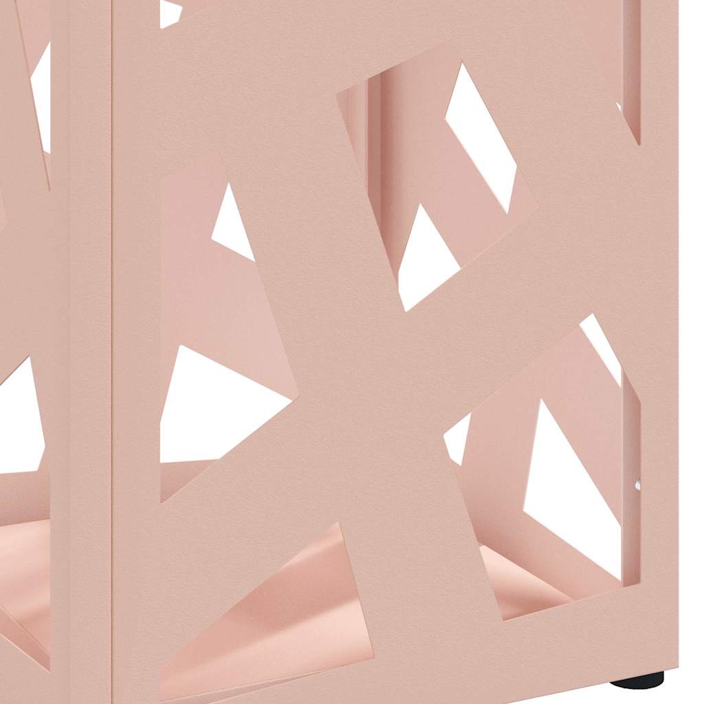 vidaXL Stojak na Parasol Deszczowy różowy 15,5 x 15,5 x 49 cm Stal
