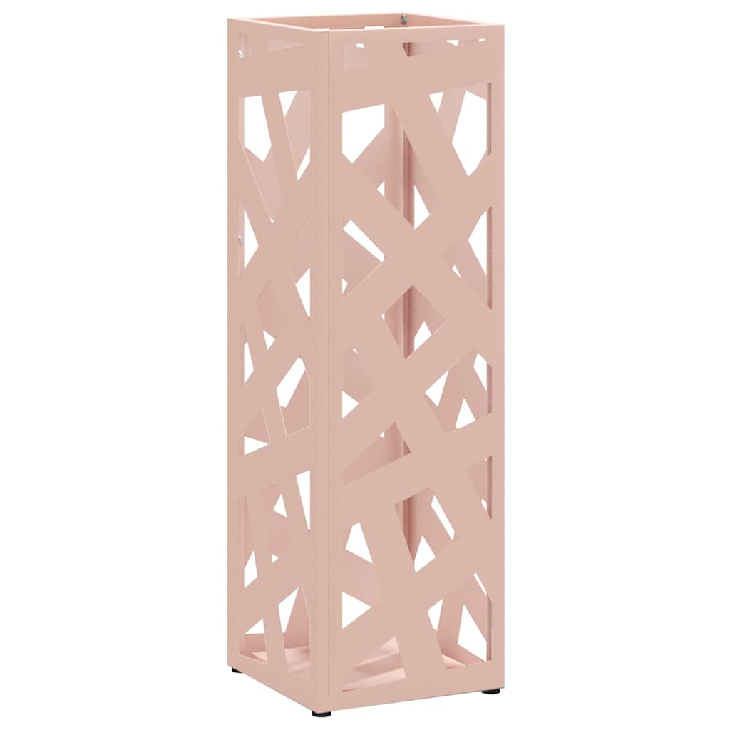 vidaXL Stojak na Parasol Deszczowy różowy 15,5 x 15,5 x 49 cm Stal
