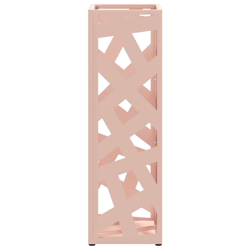 vidaXL Stojak na Parasol Deszczowy różowy 15,5 x 15,5 x 49 cm Stal