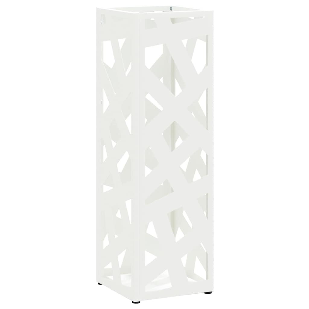 vidaXL Stojak na Parasol Deszczowy Biały 15,5 x 15,5 x 49 cm Stal
