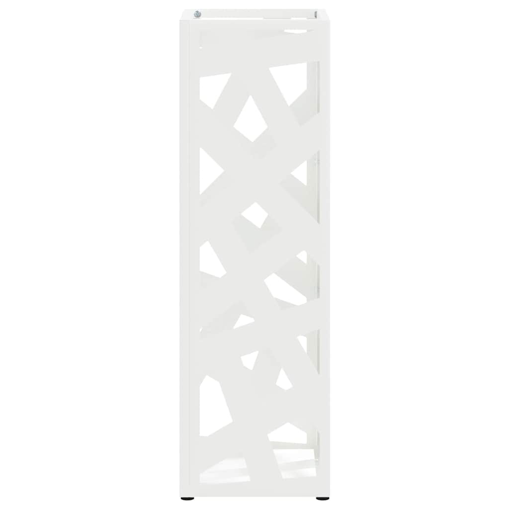 vidaXL Stojak na Parasol Deszczowy Biały 15,5 x 15,5 x 49 cm Stal