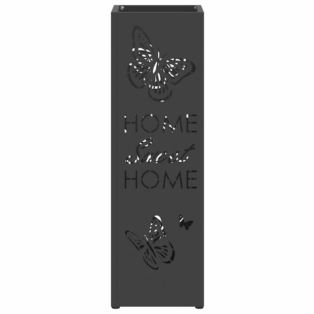 vidaXL Stojak na Parasol Deszczowy Czarny 15,5 x 15,5 x 49 cm Stal