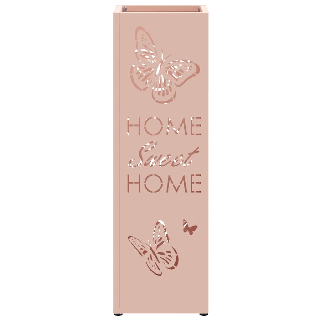 vidaXL Stojak na Parasol Deszczowy różowy 15,5 x 15,5 x 49 cm Stal