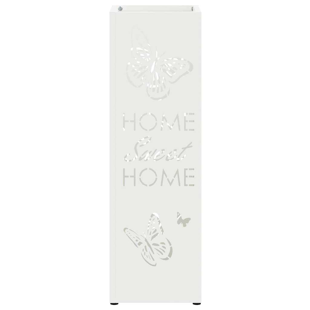 vidaXL Stojak na Parasol Deszczowy Biały 15,5 x 15,5 x 49 cm Stal