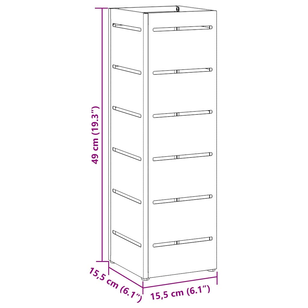 vidaXL Stojak na Parasol Deszczowy Czarny 15,5 x 15,5 x 49 cm Stal