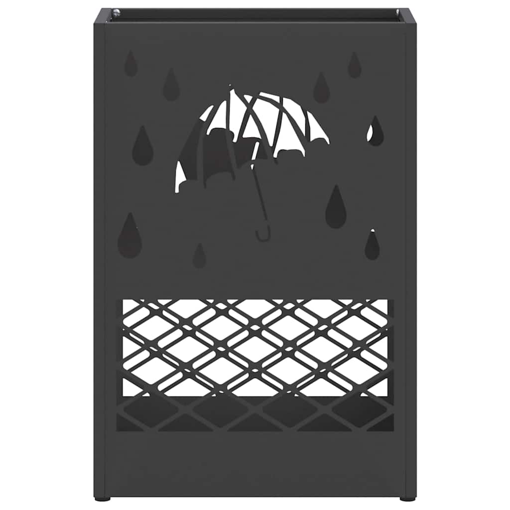 vidaXL Stojak na Parasol Deszczowy Czarny 28 x 12 x 41 cm Stal