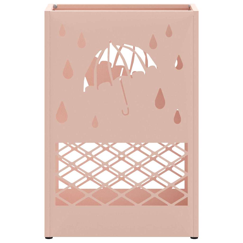 vidaXL Stojak na Parasol Deszczowy różowy 28 x 12 x 41 cm Stal