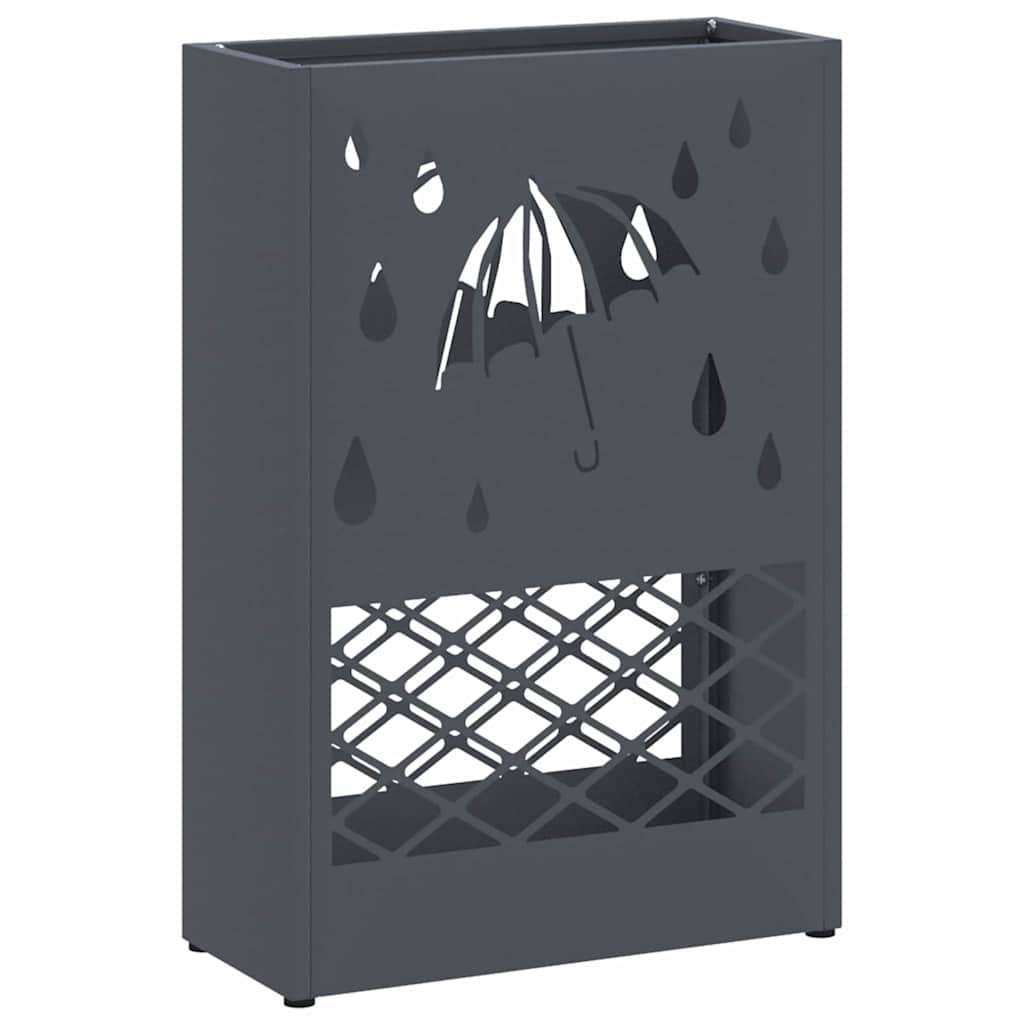 vidaXL Stojak na Parasol Deszczowy antracytowy 28 x 12 x 41 cm Stal
