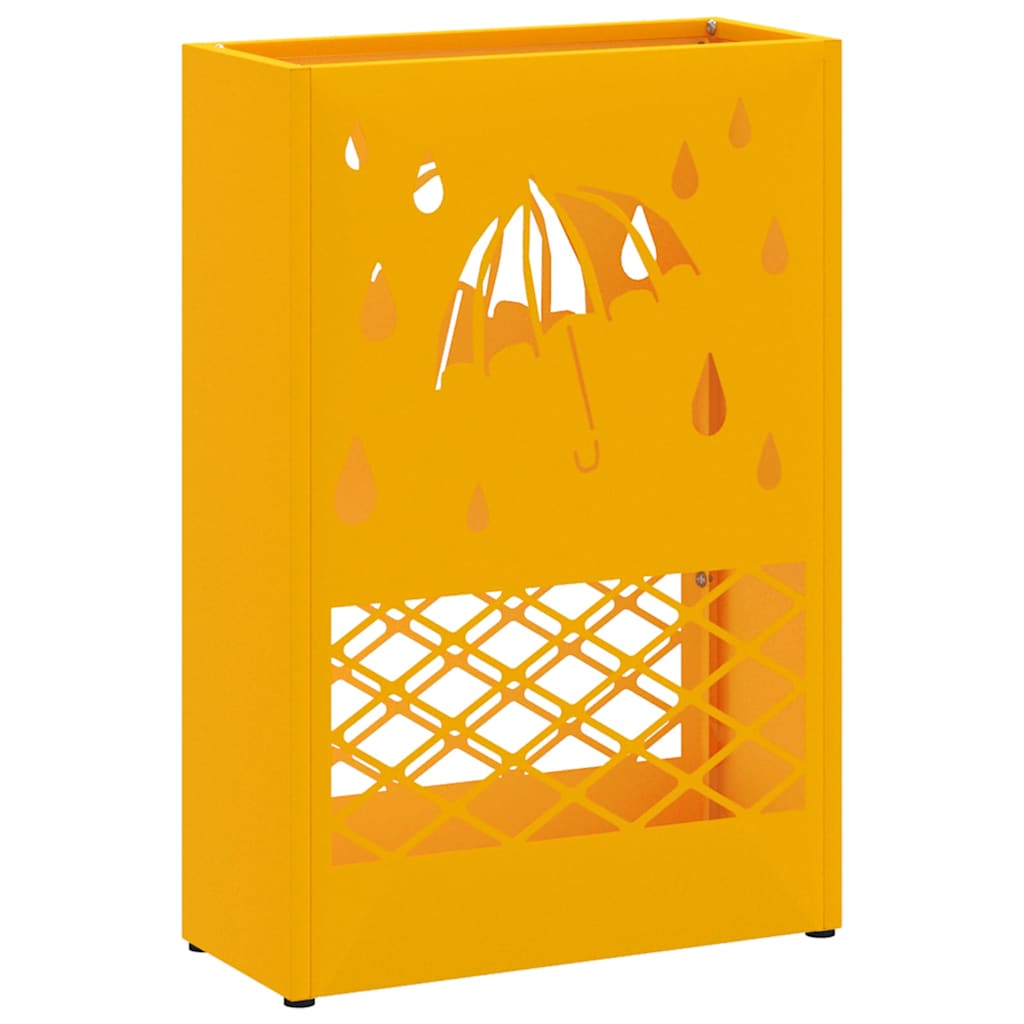 vidaXL Stojak na Parasol Deszczowy Musztardowy żółty 28 x 12 x 41 cm