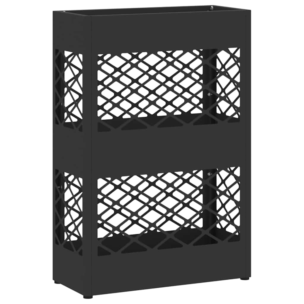 vidaXL Stojak na Parasol Deszczowy Czarny 28 x 12 x 41 cm Stal