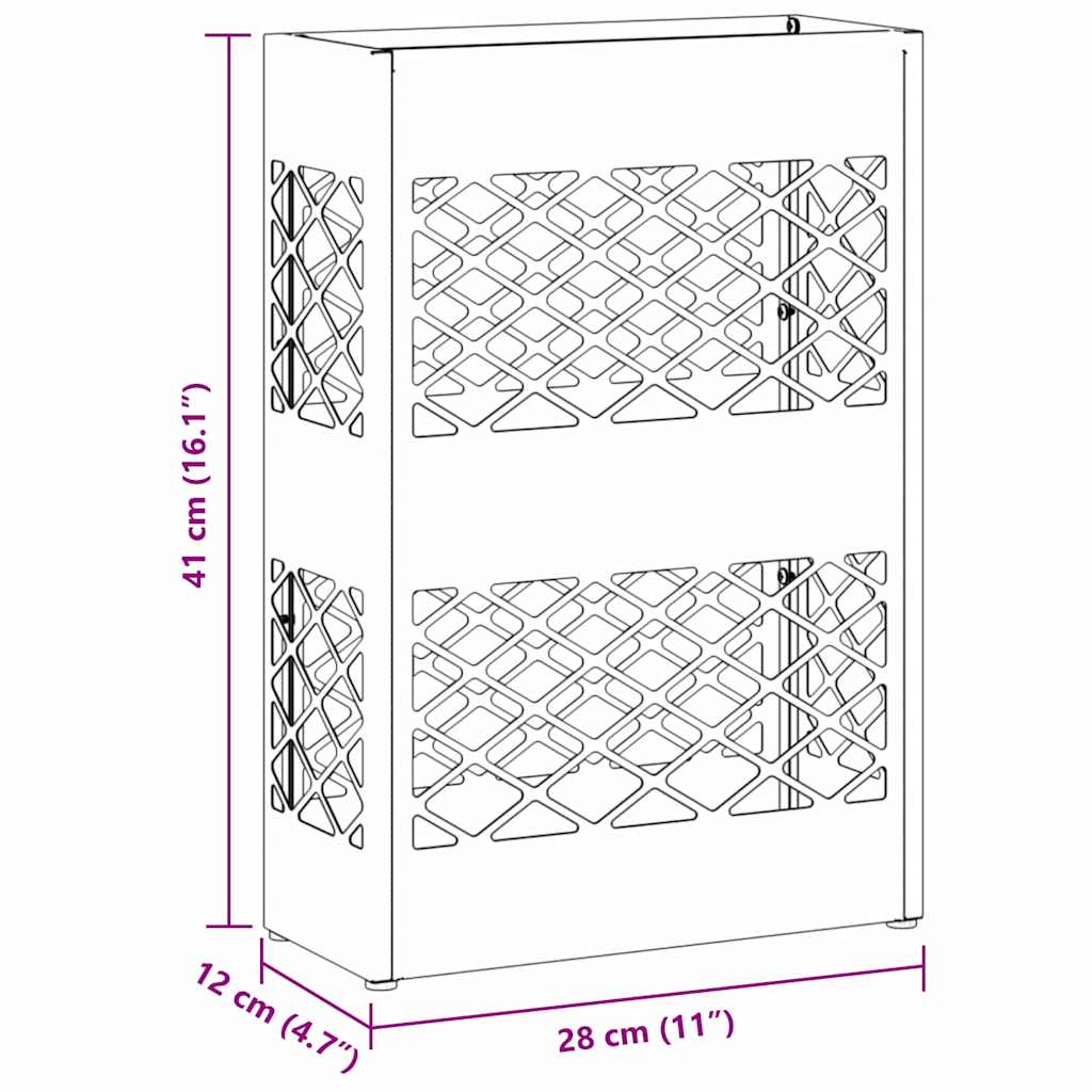 vidaXL Stojak na Parasol Deszczowy antracytowy 28 x 12 x 41 cm Stal