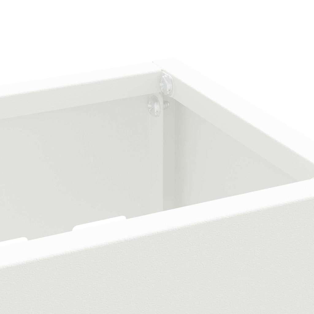 vidaXL Stojak na Parasol Deszczowy Biały 28 x 12 x 41 cm Stal