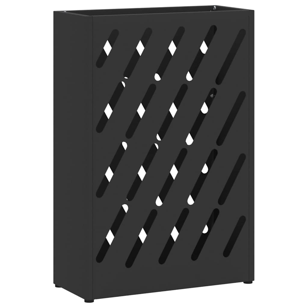 vidaXL Stojak na Parasol Deszczowy Czarny 28 x 12 x 41 cm Stal