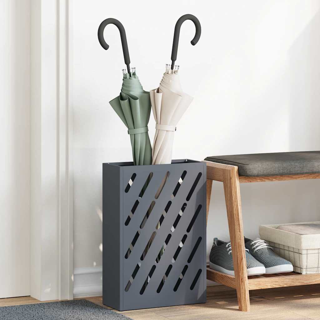 vidaXL Stojak na Parasol Deszczowy antracytowy 28 x 12 x 41 cm Stal