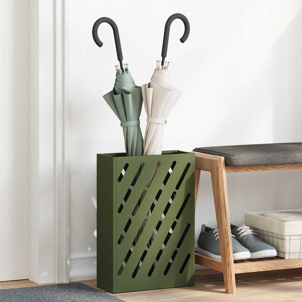 vidaXL Stojak na Parasol Deszczowy Oliwkowy zielony 28 x 12 x 41 cm