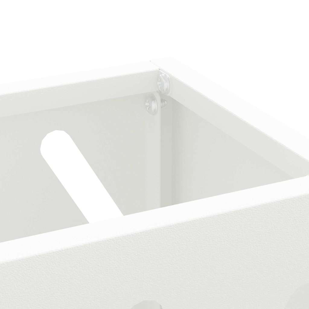vidaXL Stojak na Parasol Deszczowy Biały 28 x 12 x 41 cm Stal
