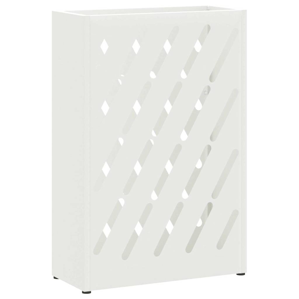 vidaXL Stojak na Parasol Deszczowy Biały 28 x 12 x 41 cm Stal