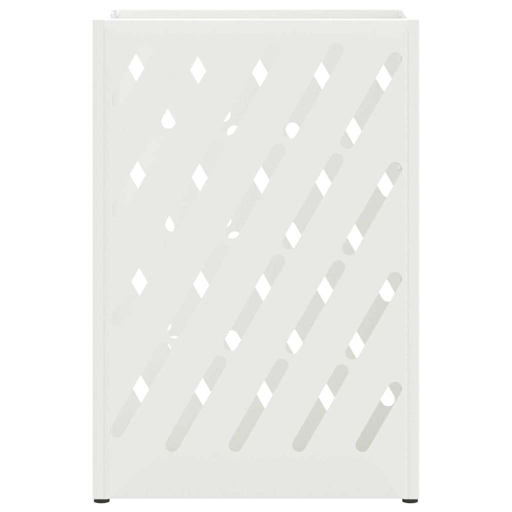 vidaXL Stojak na Parasol Deszczowy Biały 28 x 12 x 41 cm Stal