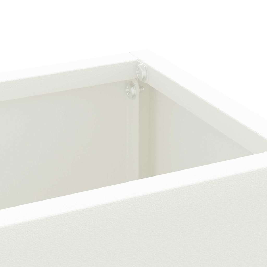 vidaXL Stojak na Parasol Deszczowy Biały 28 x 12 x 41 cm Stal