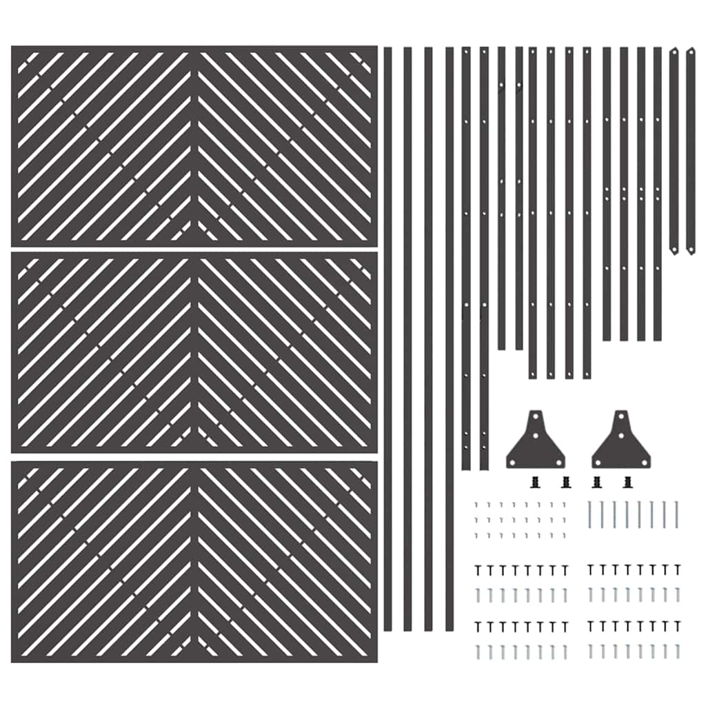 vidaXL Ekran prywatności Czarny 100 x 50 x 180 cm Stal
