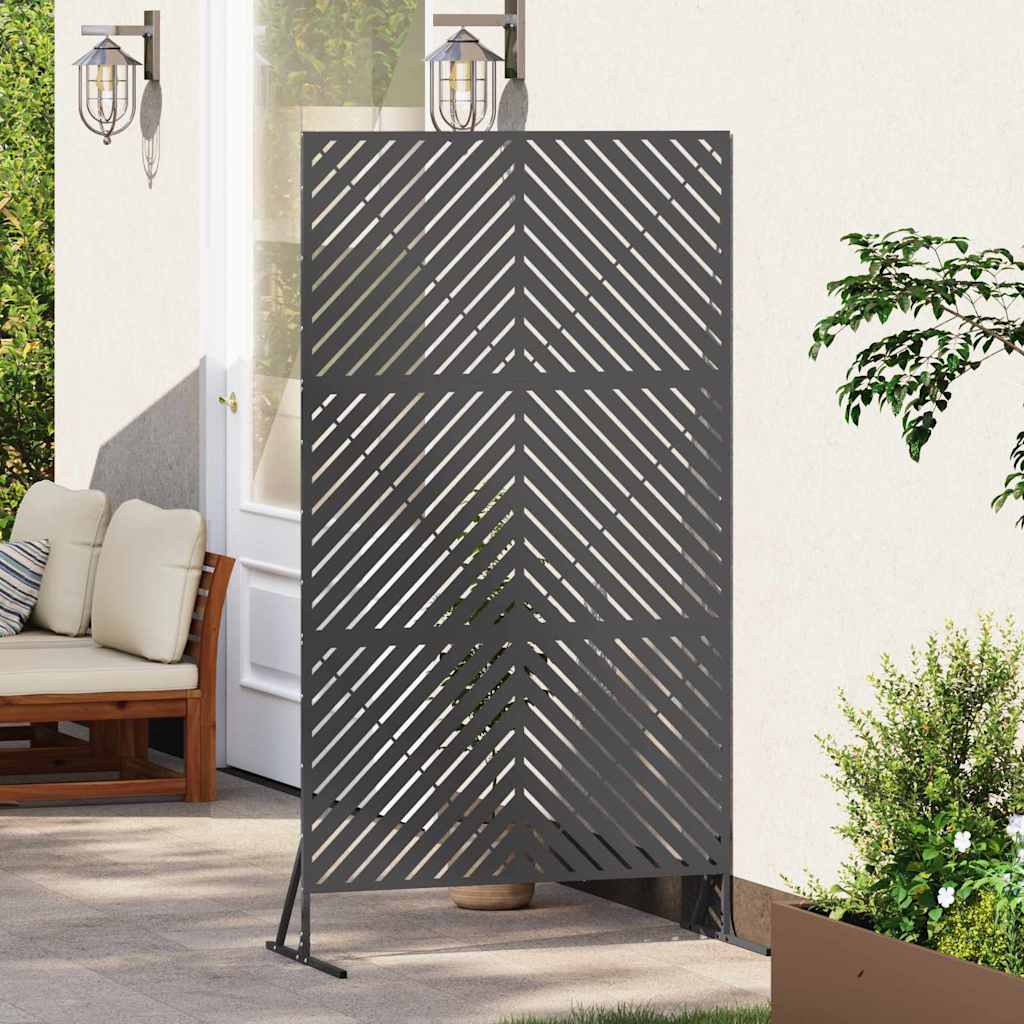 vidaXL Ekran prywatności Czarny 100 x 50 x 180 cm Stal