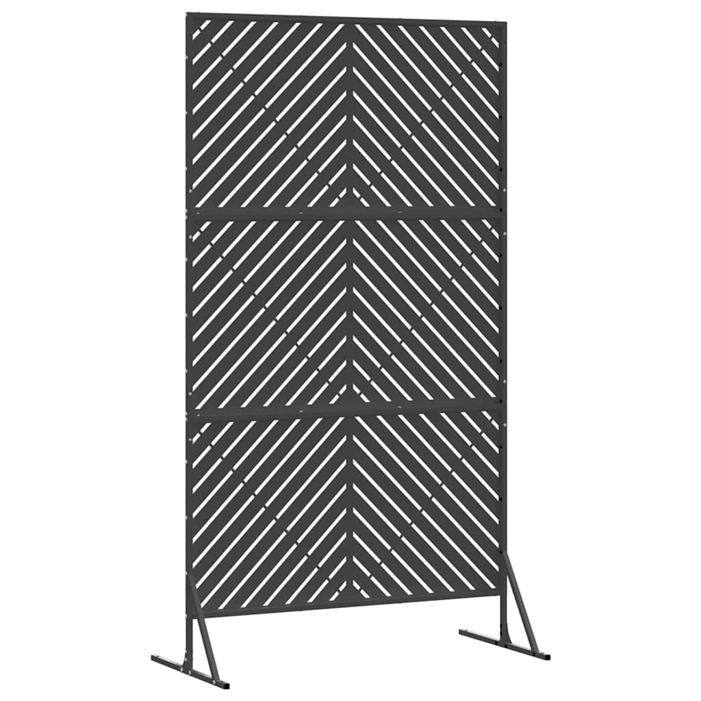 vidaXL Ekran prywatności Czarny 100 x 50 x 180 cm Stal