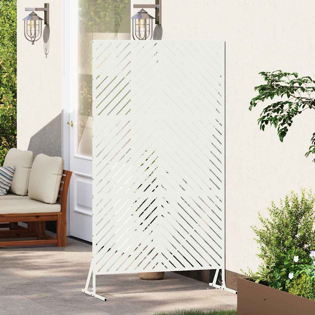 vidaXL Ekran prywatności Biały 100 x 50 x 180 cm Stal