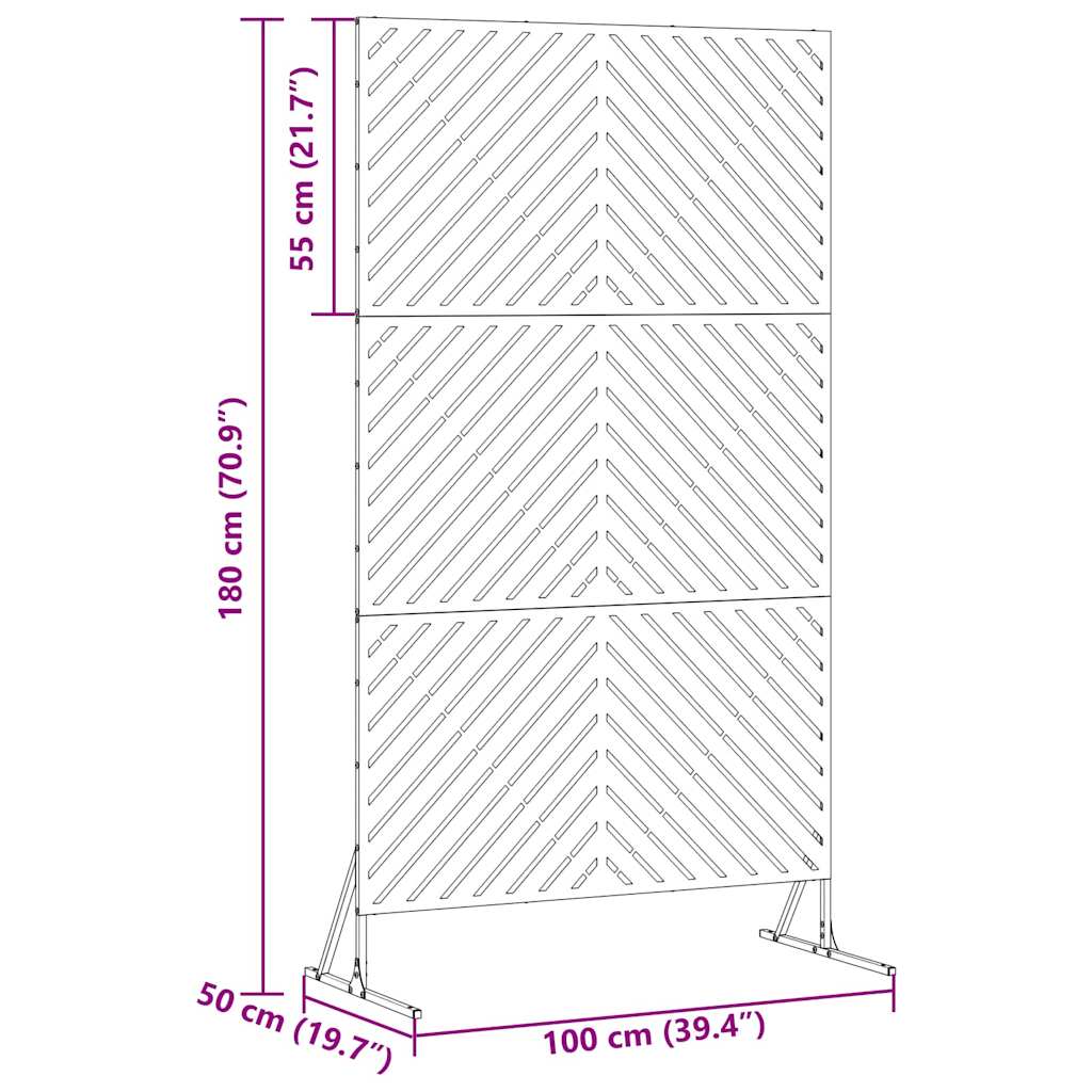 vidaXL Ekran prywatności Antracyt 100 x 50 x 180 cm Stal