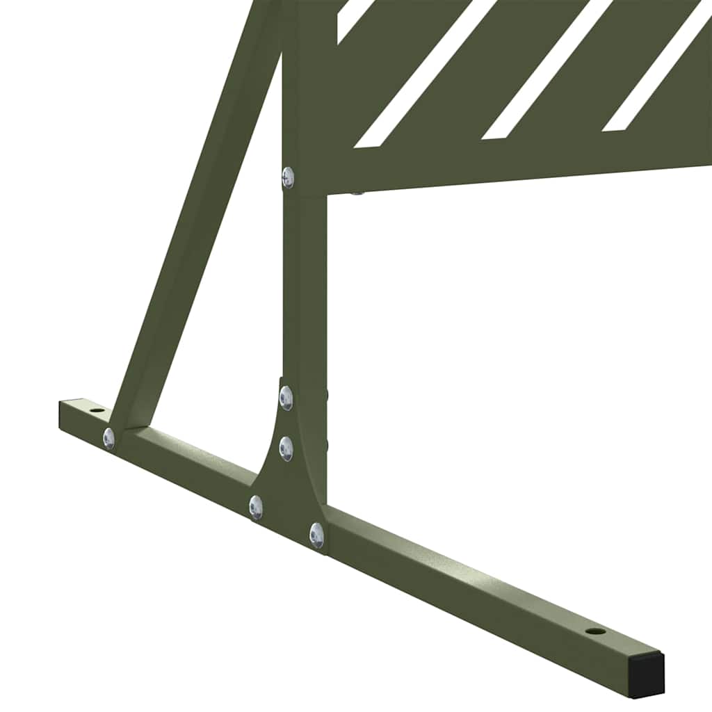 vidaXL Ekran prywatności Oliwkowy 100 x 50 x 180 cm Stal