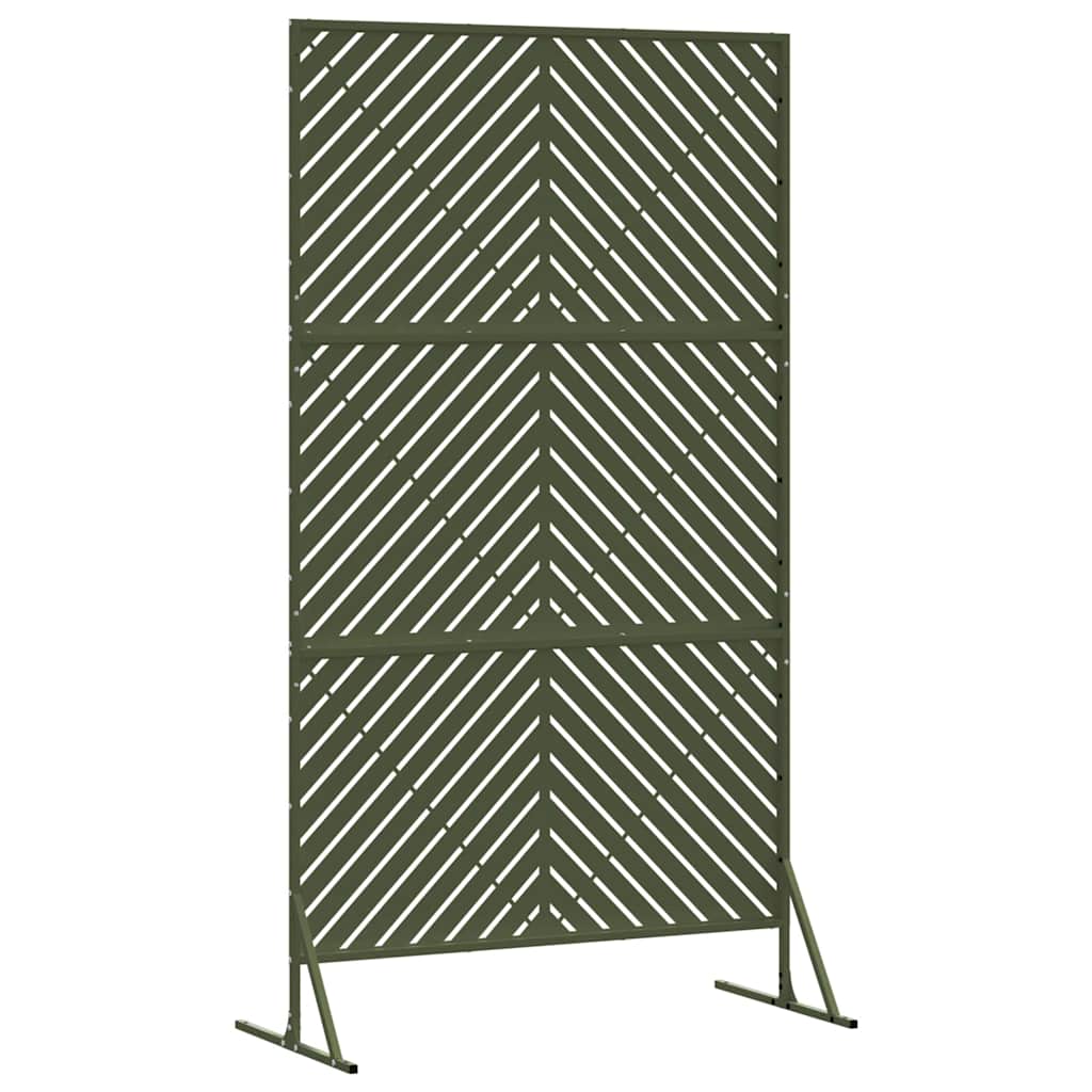 vidaXL Ekran prywatności Oliwkowy 100 x 50 x 180 cm Stal