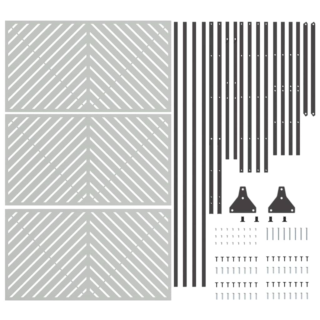vidaXL Ekran prywatności Szary 100 x 50 x 180 cm Stal