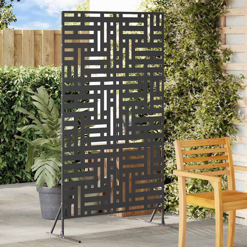 vidaXL Ekran prywatności Czarny 100 x 50 x 180 cm Stal