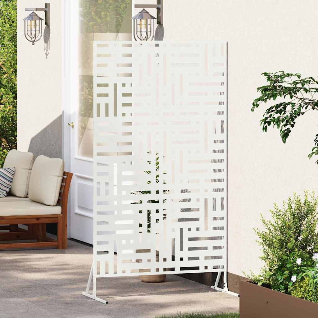 vidaXL Ekran prywatności Biały 100 x 50 x 180 cm Stal