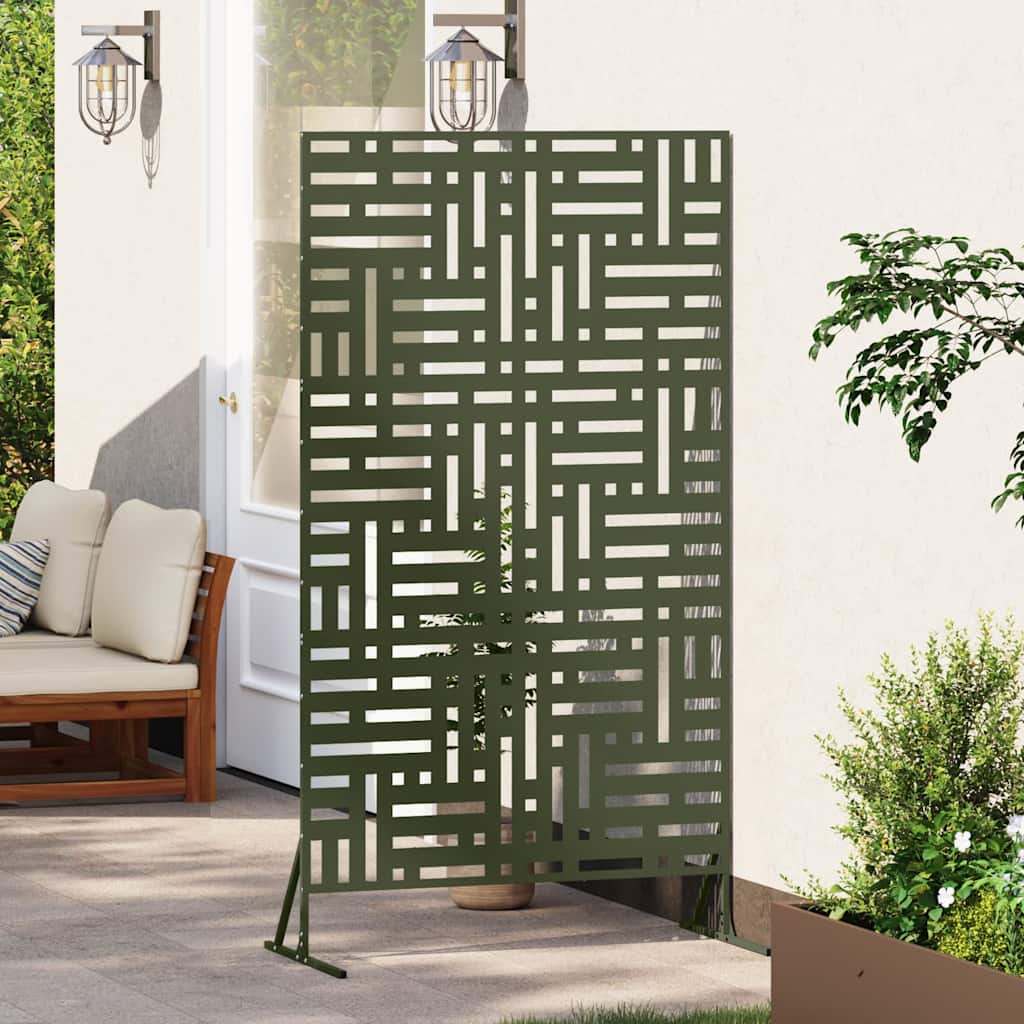 vidaXL Ekran prywatności Oliwkowy 100 x 50 x 180 cm Stal