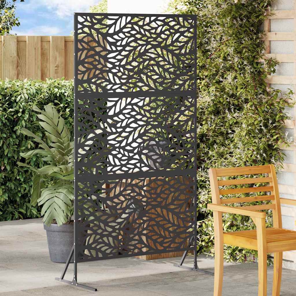 vidaXL Ekran prywatności Czarny 100 x 50 x 180 cm Stal