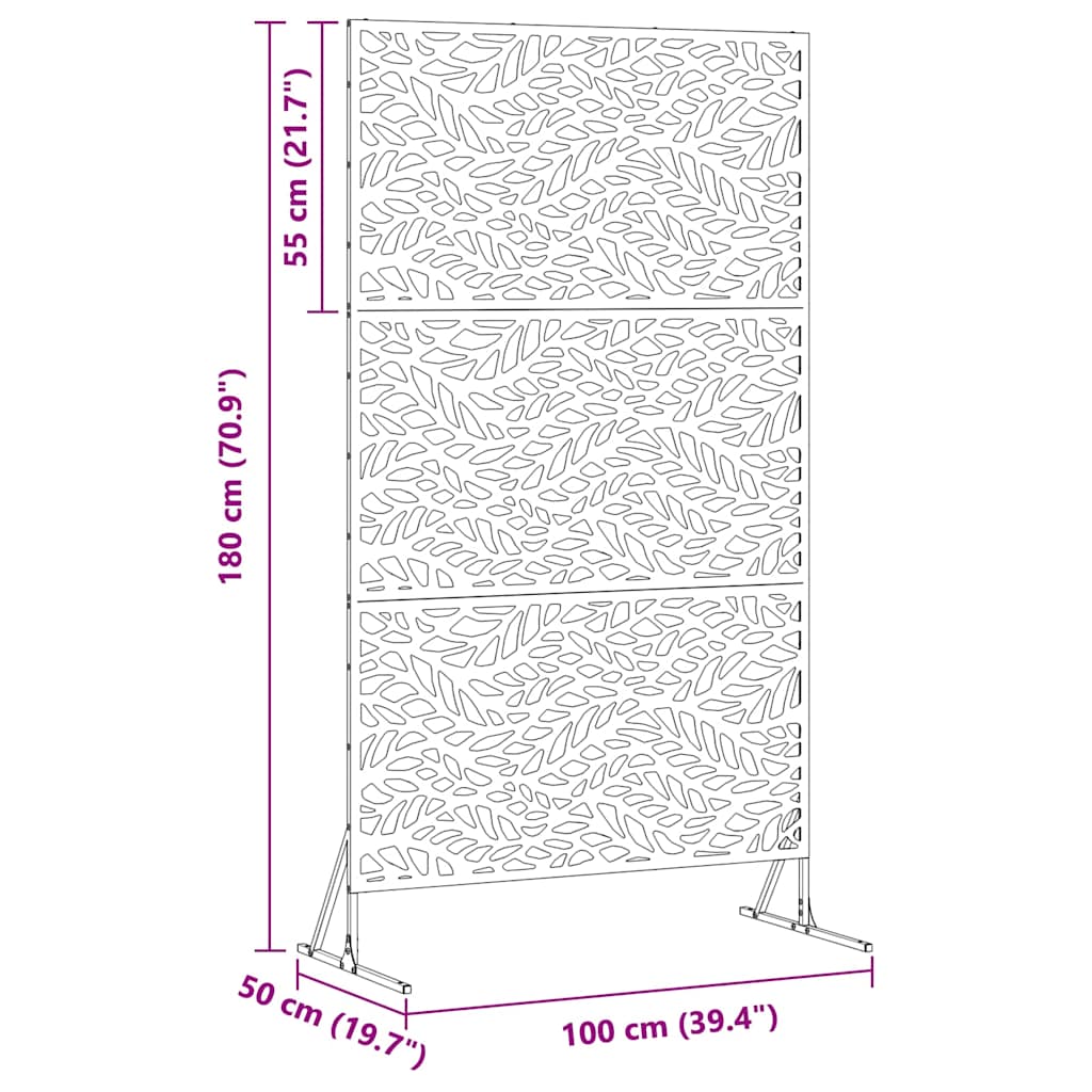 vidaXL Ekran prywatności 100 x 50 x 180 cm Stal Biały