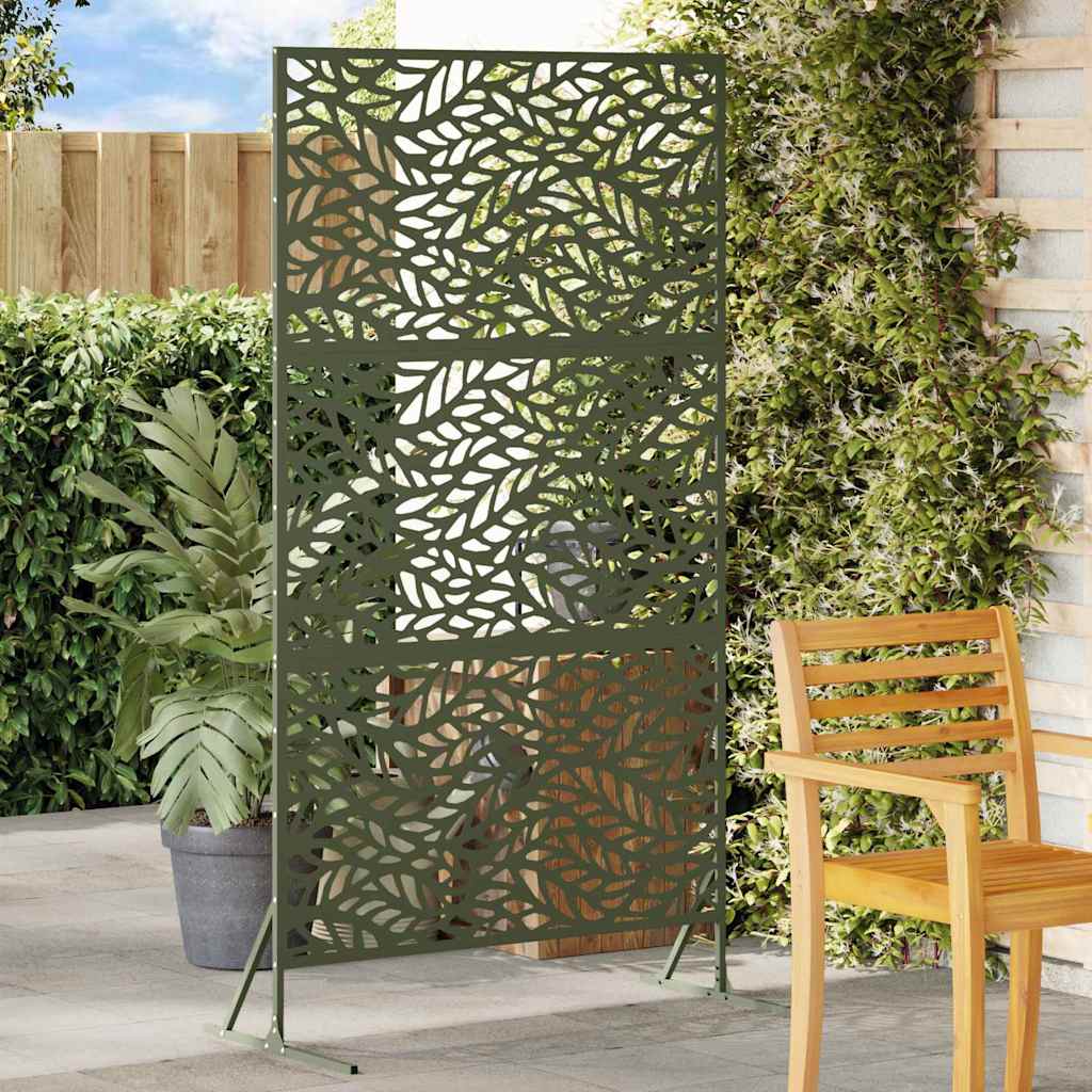 vidaXL Ekran prywatności Oliwkowy 100 x 50 x 180 cm Stal
