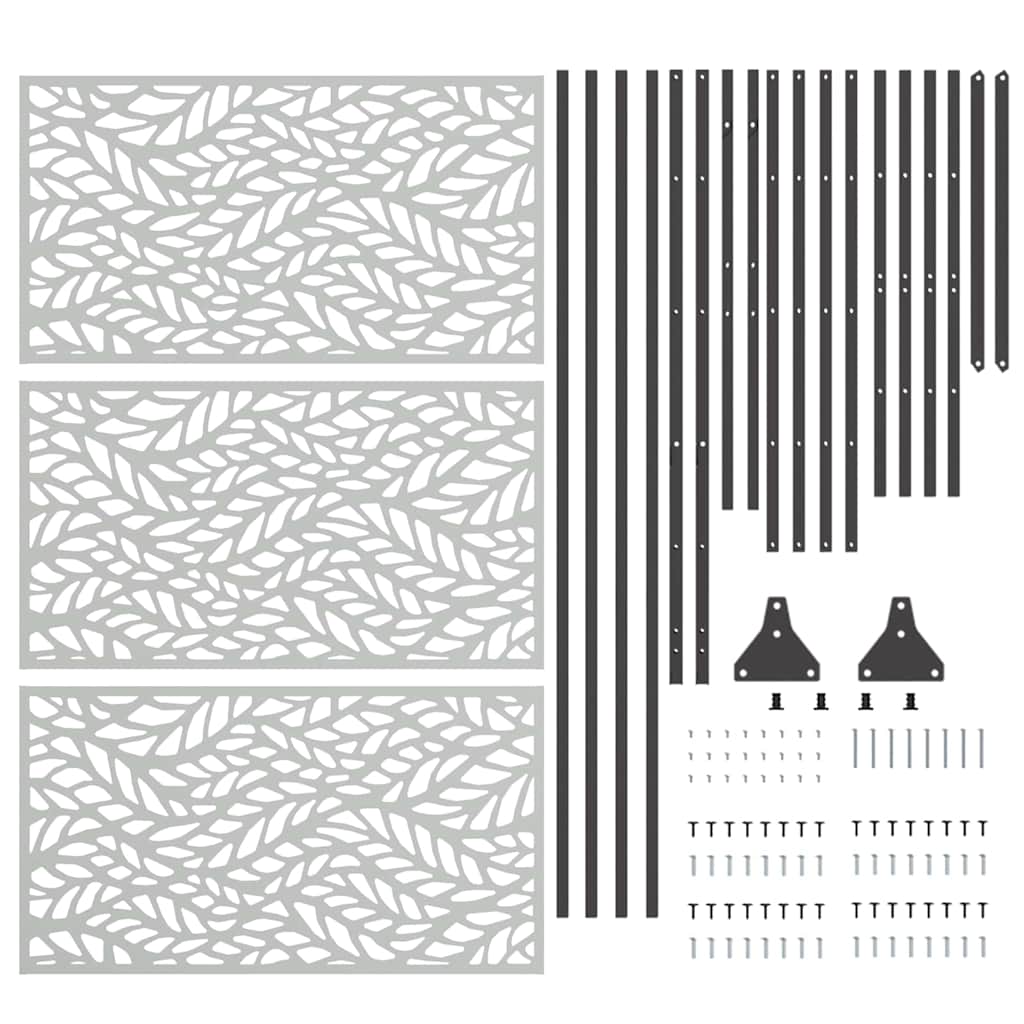 vidaXL Ekran prywatności Szary 100 x 50 x 180 cm Stal