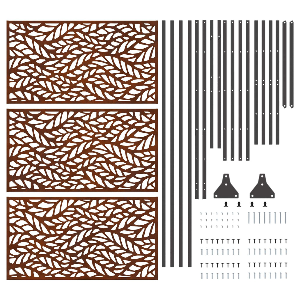 vidaXL Ekran prywatności 100 x 50 x 180 cm Stal kortenowska Rdzawy