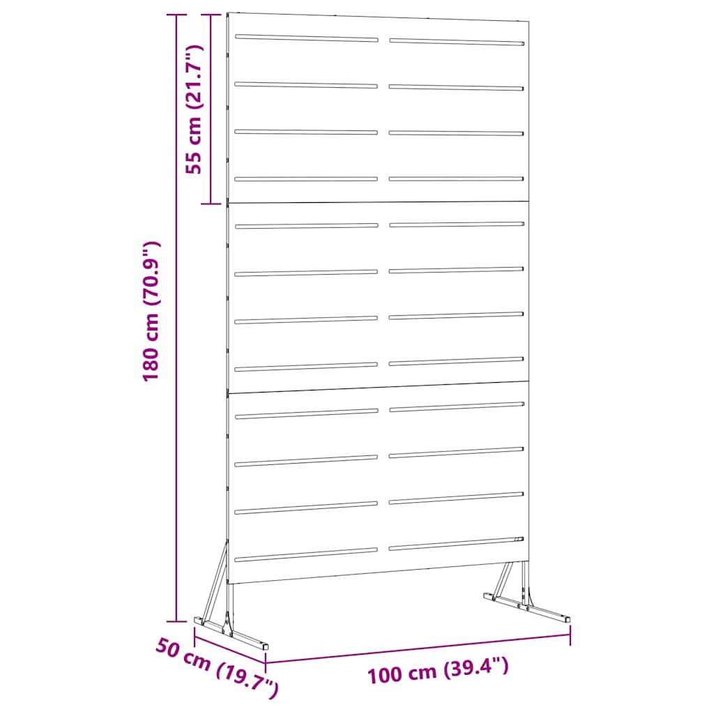 vidaXL Ekran prywatności Oliwkowy 100 x 50 x 180 cm Stal