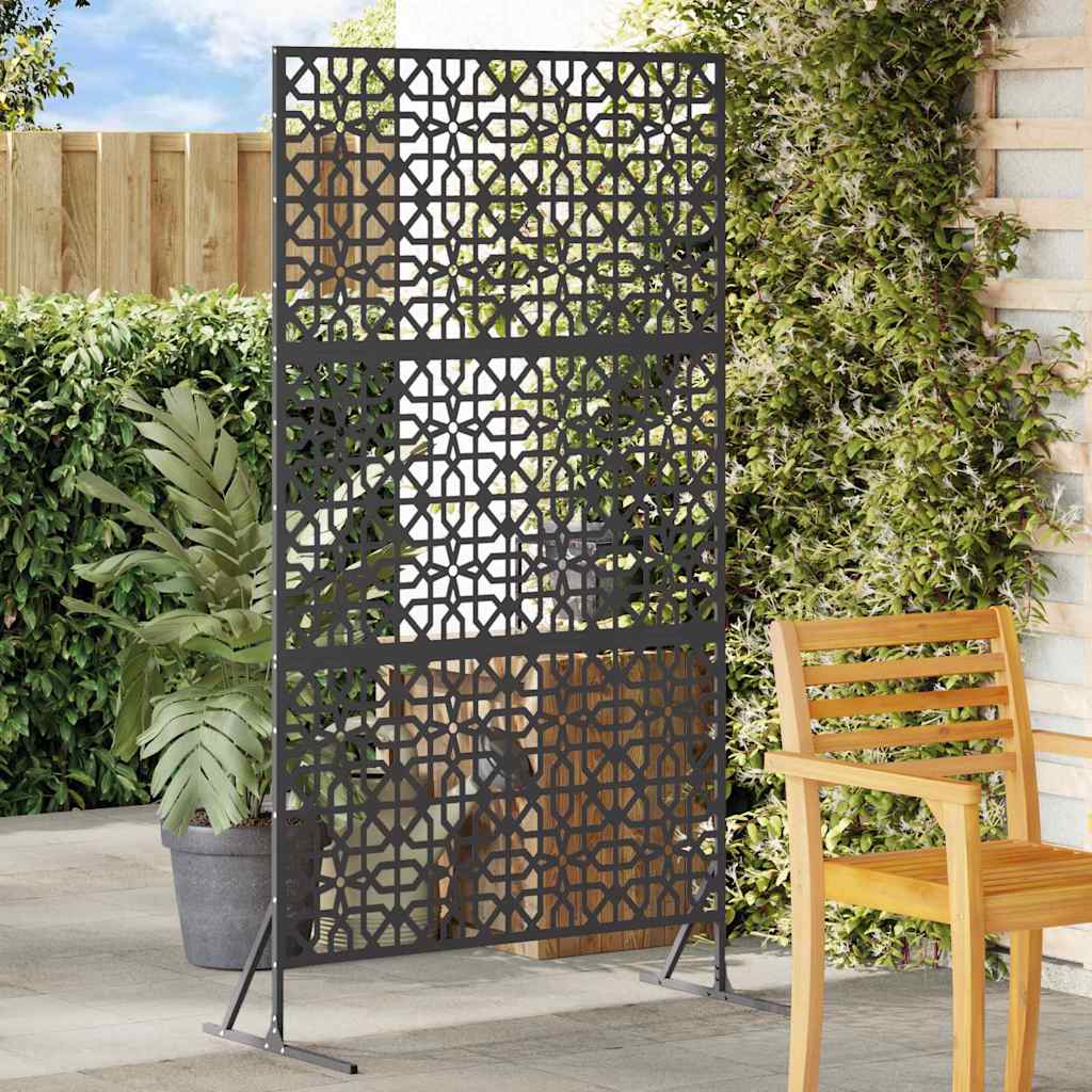 vidaXL Ekran prywatności Czarny 100 x 50 x 180 cm Stal