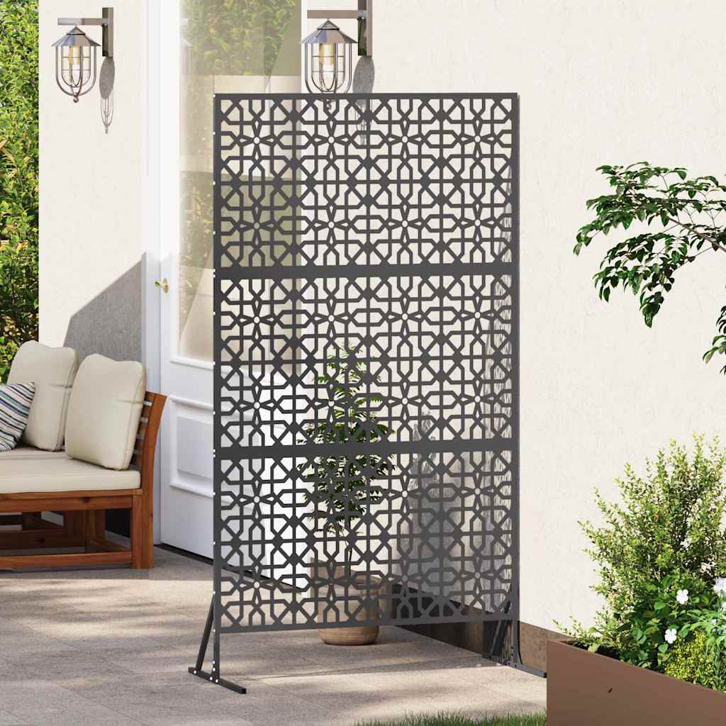vidaXL Ekran prywatności Czarny 100 x 50 x 180 cm Stal