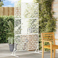 vidaXL Ekran prywatności Biały 100 x 50 x 180 cm Stal