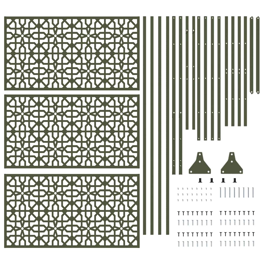 vidaXL Ekran prywatności Oliwkowy 100 x 50 x 180 cm Stal
