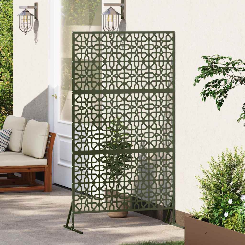 vidaXL Ekran prywatności Oliwkowy 100 x 50 x 180 cm Stal